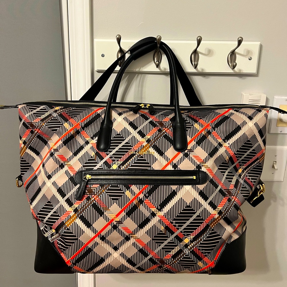 🛑SOLD🛑Vera Bradley Sofia Plaid Travel Duffel with Leather Trim